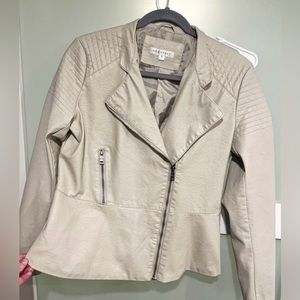 Faux Leather beige jacket size Medium